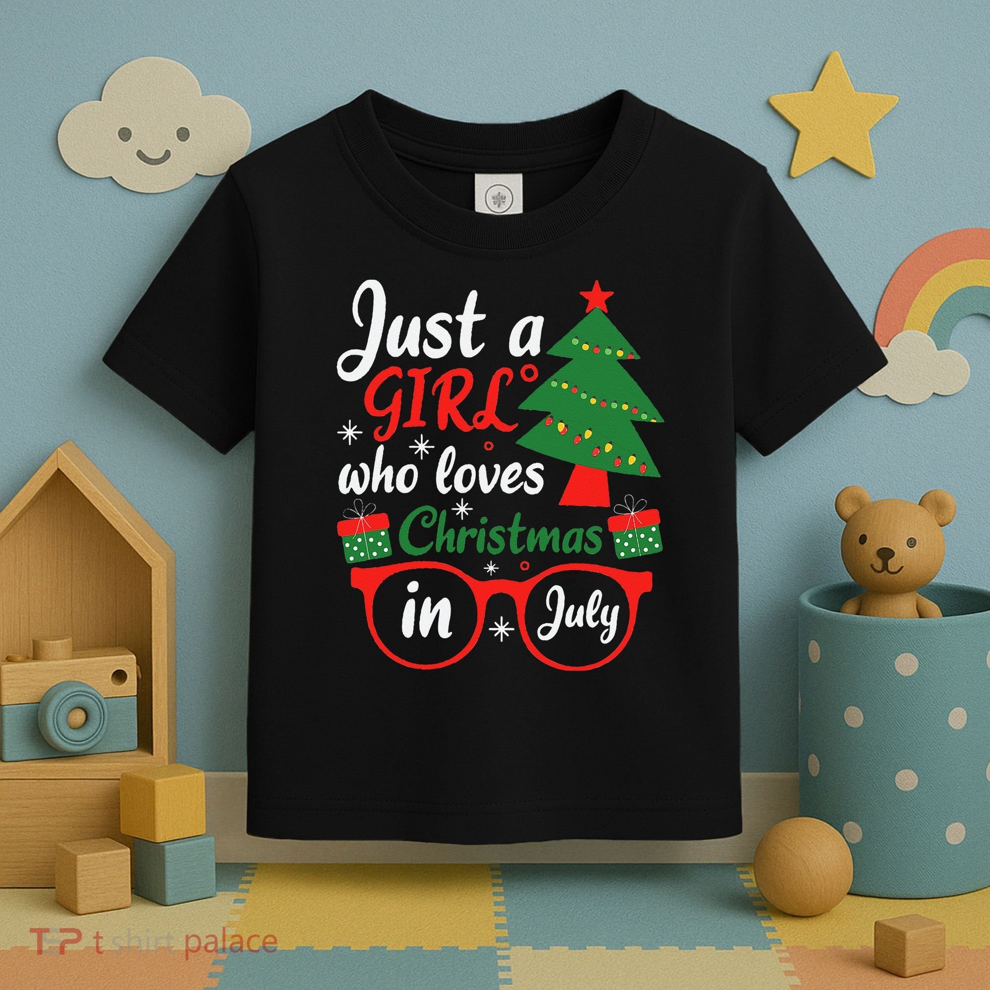 Just A Who Loves Christmas In July Summer Gift Toddler T-Shirt
