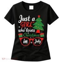 Just A Who Loves Christmas In July Summer Gift Women's T-Shirt thumb 0