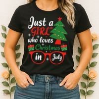 Just A Who Loves Christmas In July Summer Gift Women's T-Shirt thumb 2