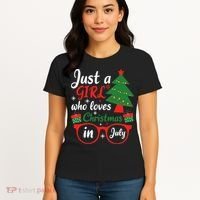 Just A Who Loves Christmas In July Summer Gift Women's T-Shirt thumb 4