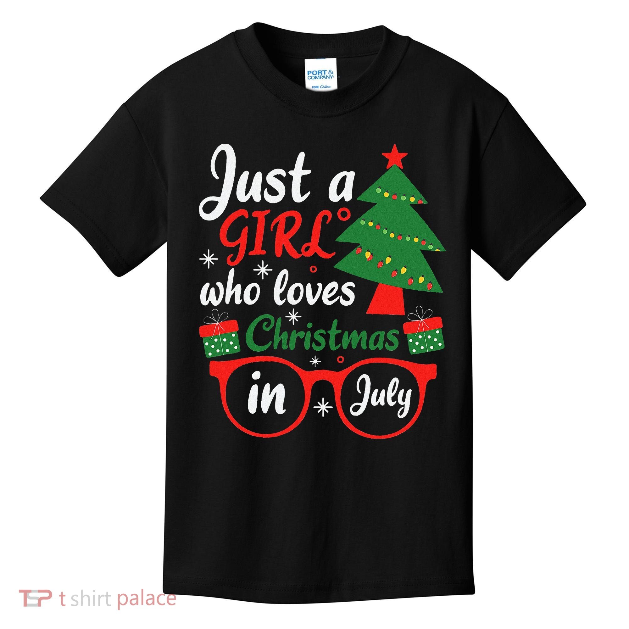 Just A Who Loves Christmas In July Summer Gift Kids T-Shirt