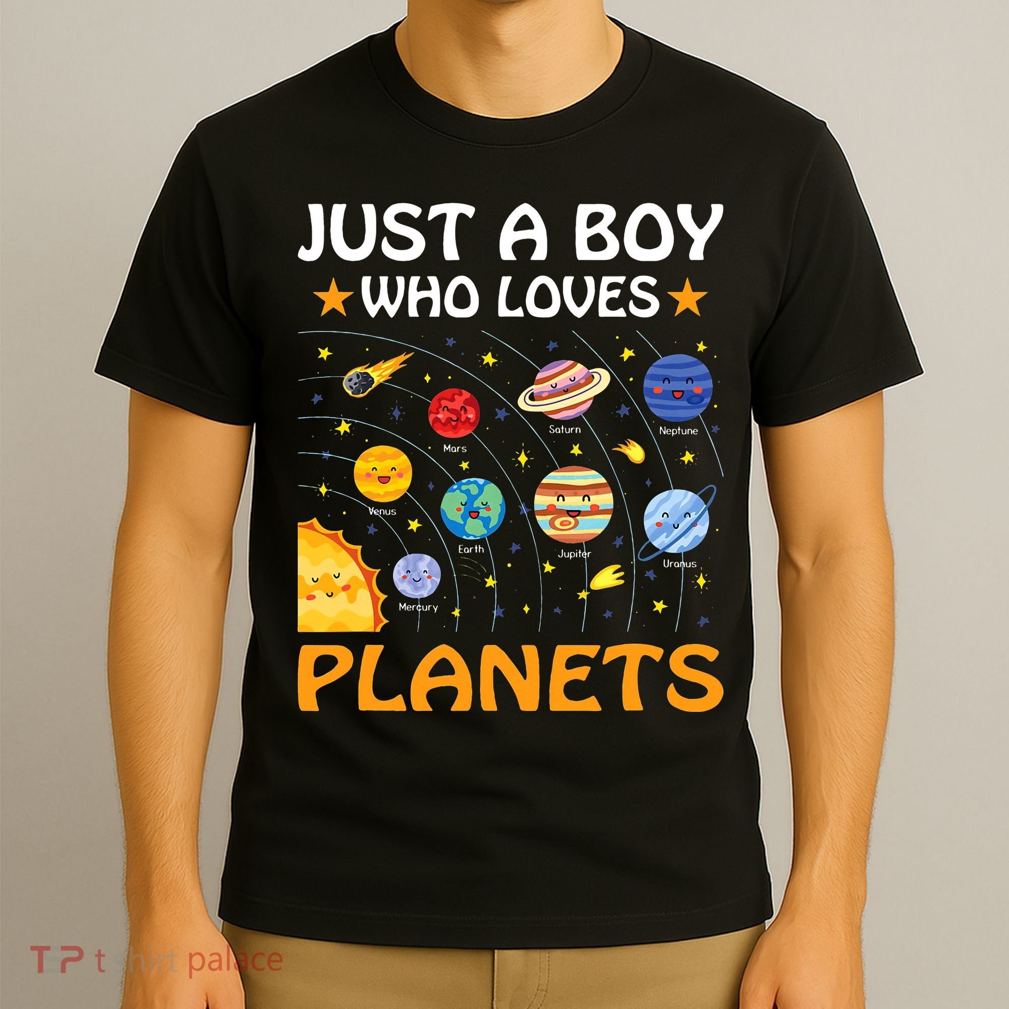 Just A  Who Loves Planets & Solar System Space Science T-Shirt