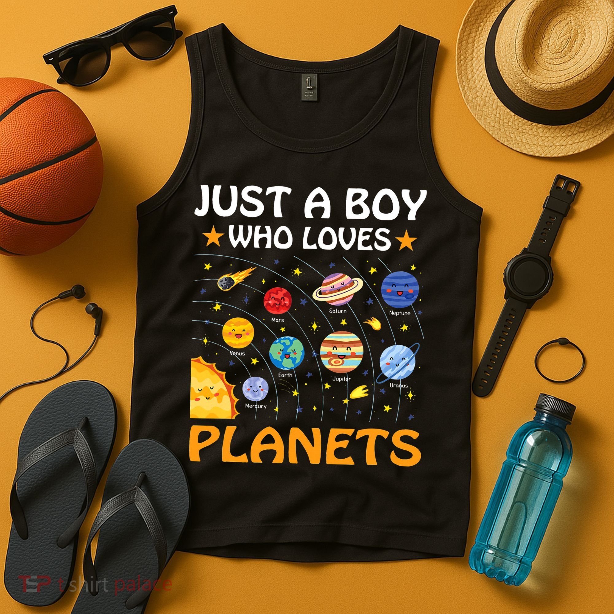 Just A  Who Loves Planets & Solar System Space Science Tank Top