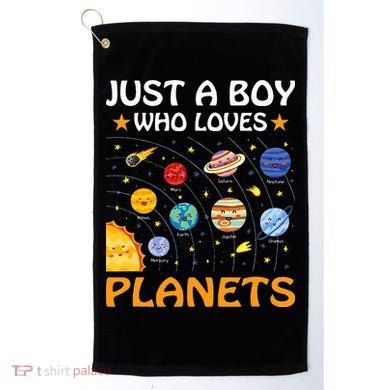 Just A  Who Loves Planets & Solar System Space Science Golf Towel