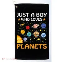 Just A  Who Loves Planets & Solar System Space Science Golf Towel thumb 0