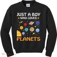Just A  Who Loves Planets & Solar System Space Science Kids Sweatshirt thumb 0