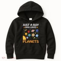Just A  Who Loves Planets & Solar System Space Science Kids Hoodie thumb 0