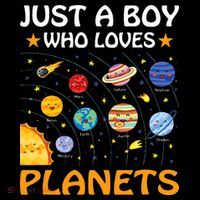 Just A  Who Loves Planets & Solar System Space Science Kids Long Sleeve Shirt thumb 2