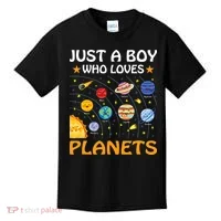 Just A  Who Loves Planets & Solar System Space Science Kids T-Shirt thumb 0