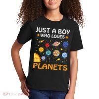 Just A  Who Loves Planets & Solar System Space Science Kids T-Shirt thumb 2
