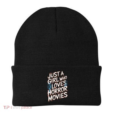 Just A Who Loves Horror Movies Horror Film Spooky Vibes Cool Gift Beanie