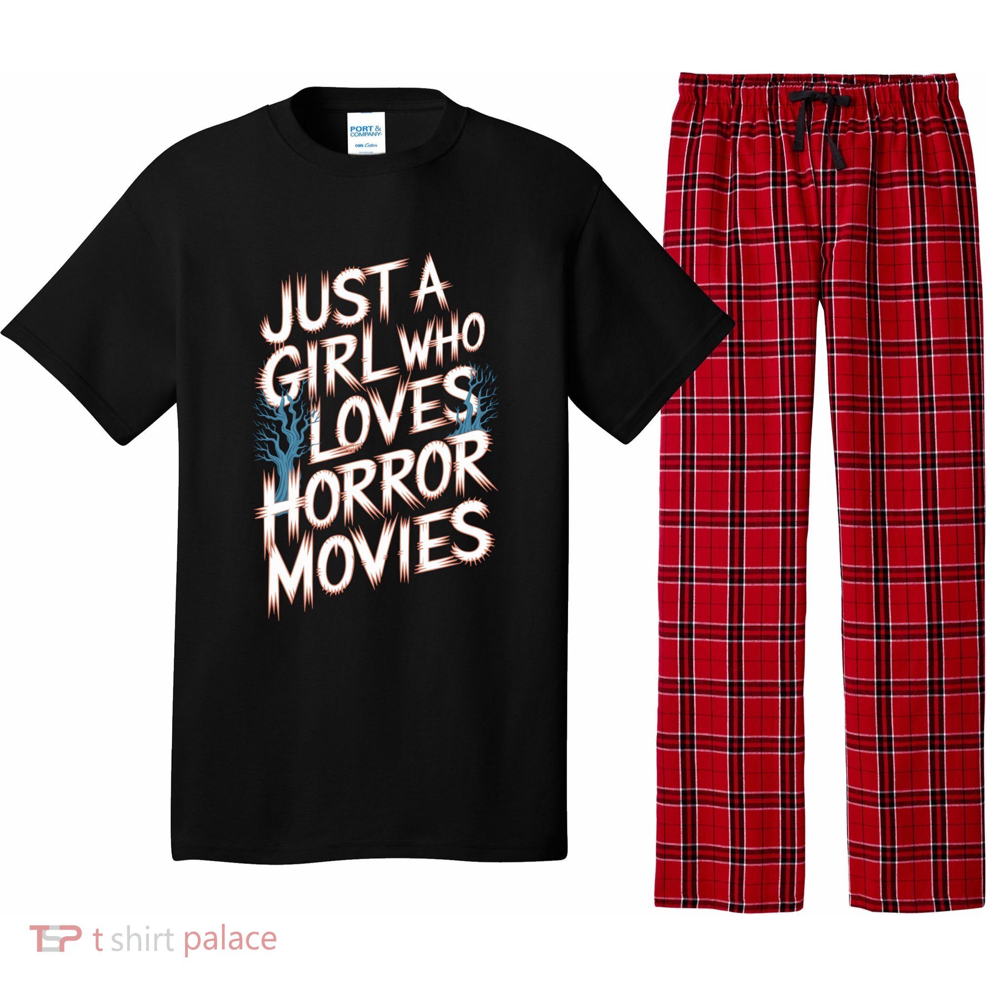 Just A Who Loves Horror Movies Horror Film Spooky Vibes Cool Gift Pajama Set
