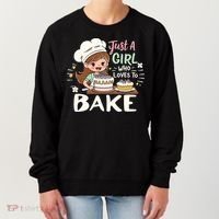 Just A Who Loves To Bake Cute Baking Graphic Cool Gift Women's Sweatshirt thumb 0