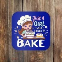Just A Who Loves To Bake Cute Baking Graphic Cool Gift Coaster thumb 0