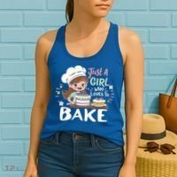 Just A Who Loves To Bake Cute Baking Graphic Cool Gift Women's Tank Top thumb 2
