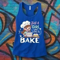 Just A Who Loves To Bake Cute Baking Graphic Cool Gift Women's Tank Top thumb 3