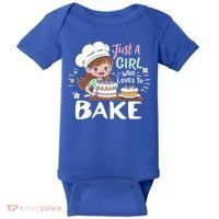 Just A Who Loves To Bake Cute Baking Graphic Cool Gift Baby Bodysuit thumb 0