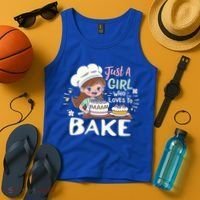 Just A Who Loves To Bake Cute Baking Graphic Cool Gift Tank Top thumb 4