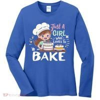 Just A Who Loves To Bake Cute Baking Graphic Cool Gift Women's Long Sleeve Shirt thumb 0