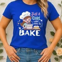 Just A Who Loves To Bake Cute Baking Graphic Cool Gift Women's T-Shirt thumb 2