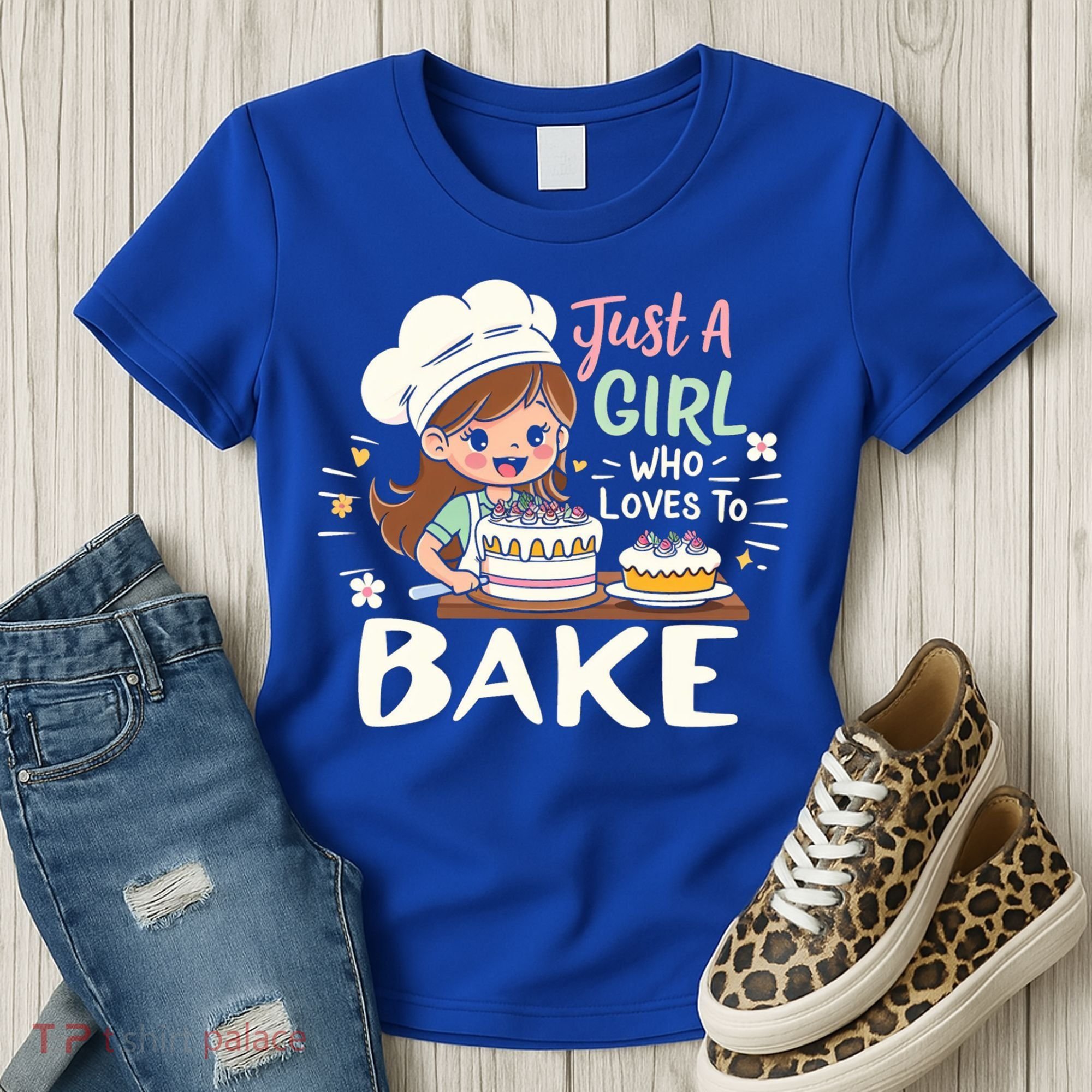 Just A Who Loves To Bake Cute Baking Graphic Cool Gift Women's T-Shirt