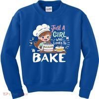 Just A Who Loves To Bake Cute Baking Graphic Cool Gift Kids Sweatshirt thumb 0