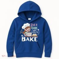 Just A Who Loves To Bake Cute Baking Graphic Cool Gift Kids Hoodie thumb 0
