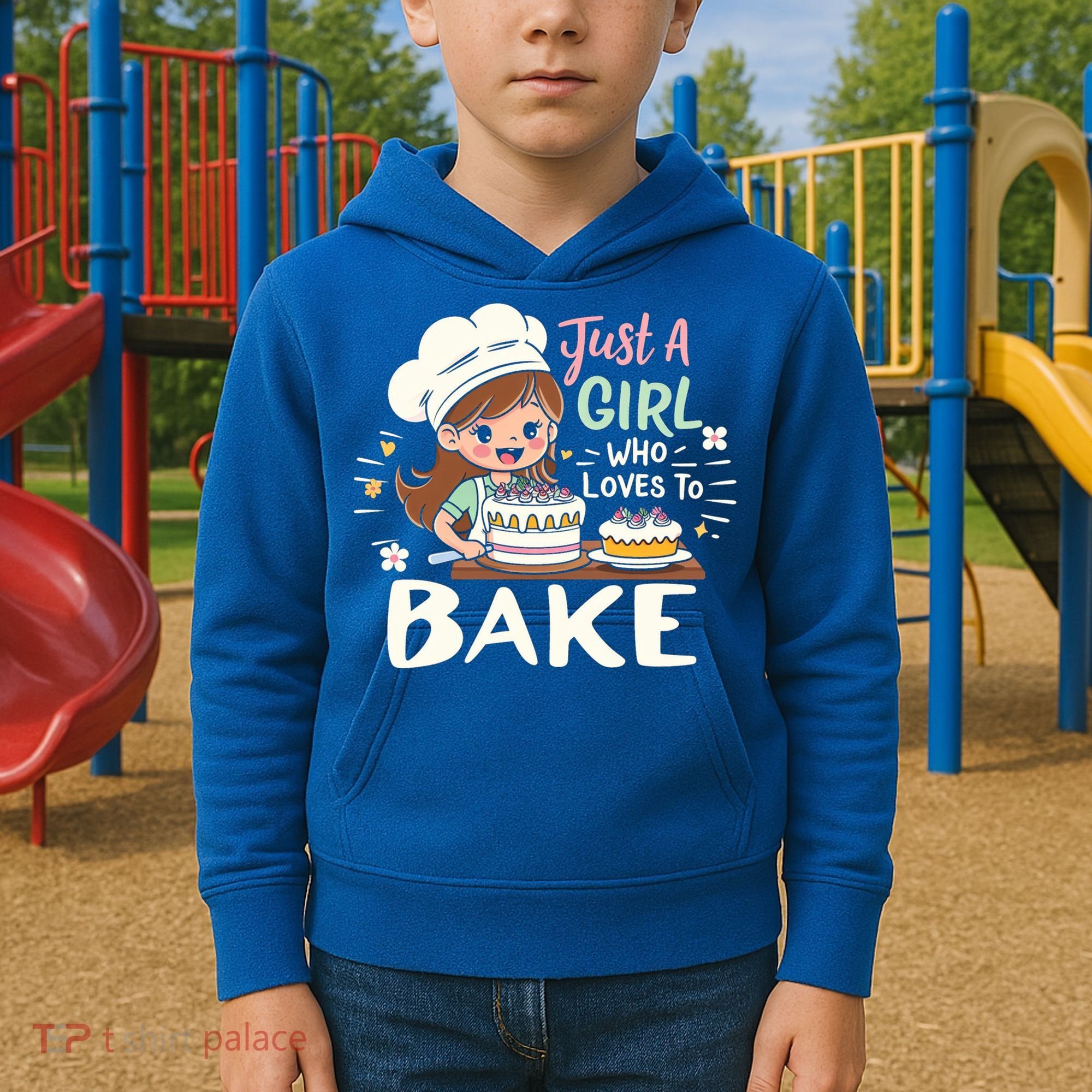 Just A Who Loves To Bake Cute Baking Graphic Cool Gift Kids Hoodie