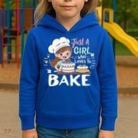 Just A Who Loves To Bake Cute Baking Graphic Cool Gift Kids Hoodie thumb 3