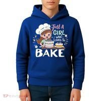 Just A Who Loves To Bake Cute Baking Graphic Cool Gift Kids Hoodie thumb 4