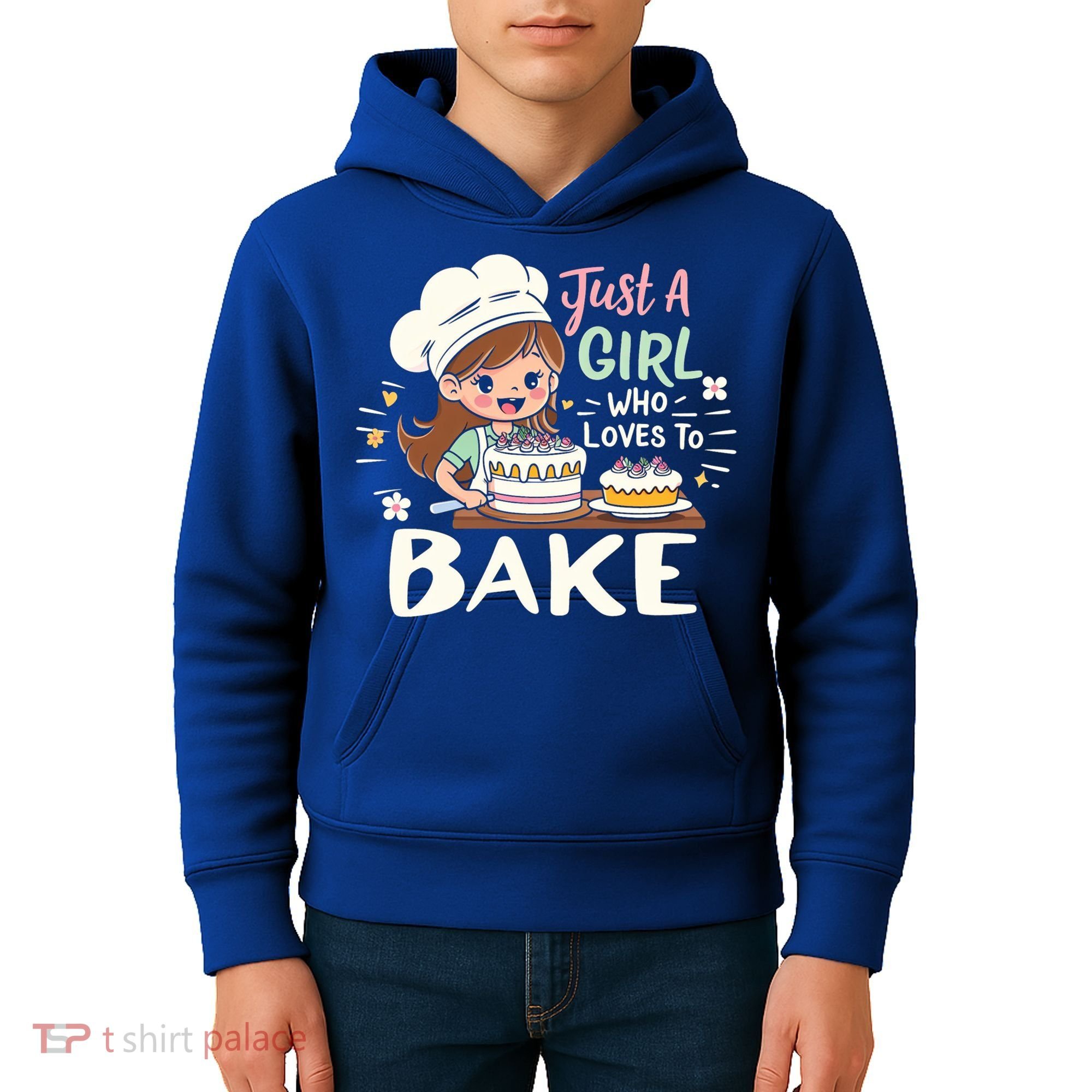 Just A Who Loves To Bake Cute Baking Graphic Cool Gift Kids Hoodie