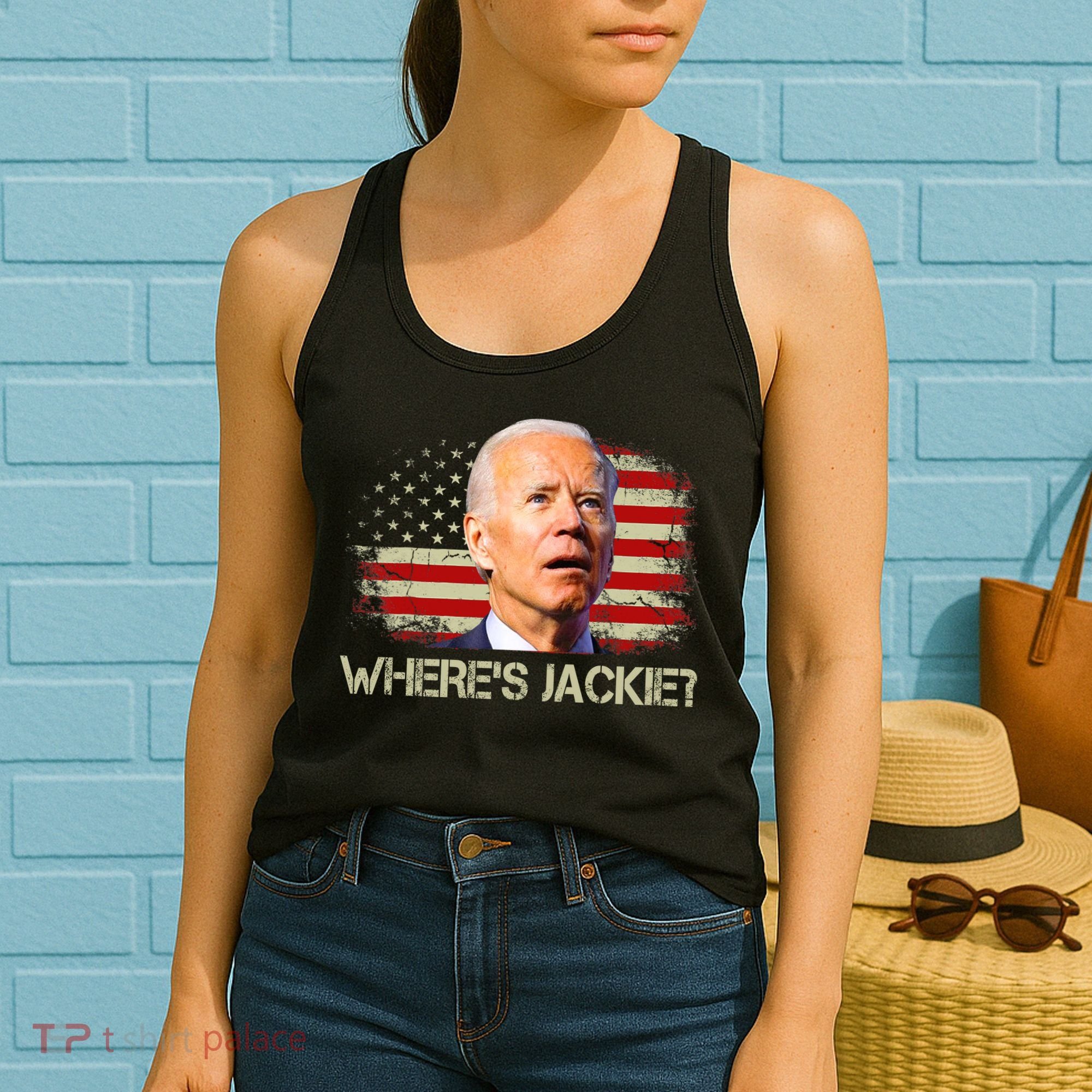 Jackie Are You Here Where's Jackie Funny Anti Joe Biden Women's Tank Top