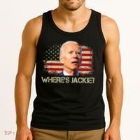 Jackie Are You Here Where's Jackie Funny Anti Joe Biden Tank Top thumb 3