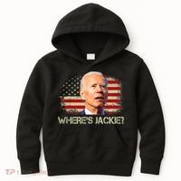Jackie Are You Here Where's Jackie Funny Anti Joe Biden Kids Hoodie thumb 0