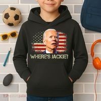 Jackie Are You Here Where's Jackie Funny Anti Joe Biden Kids Hoodie thumb 2