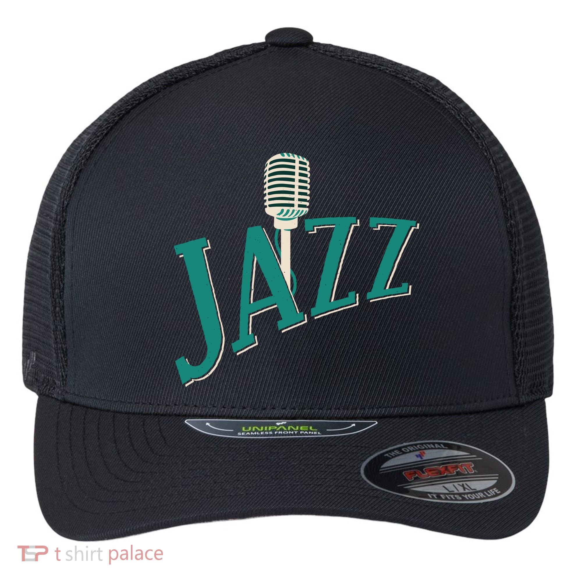 Jazz Microphone Flexfit Unipanel Trucker Cap
