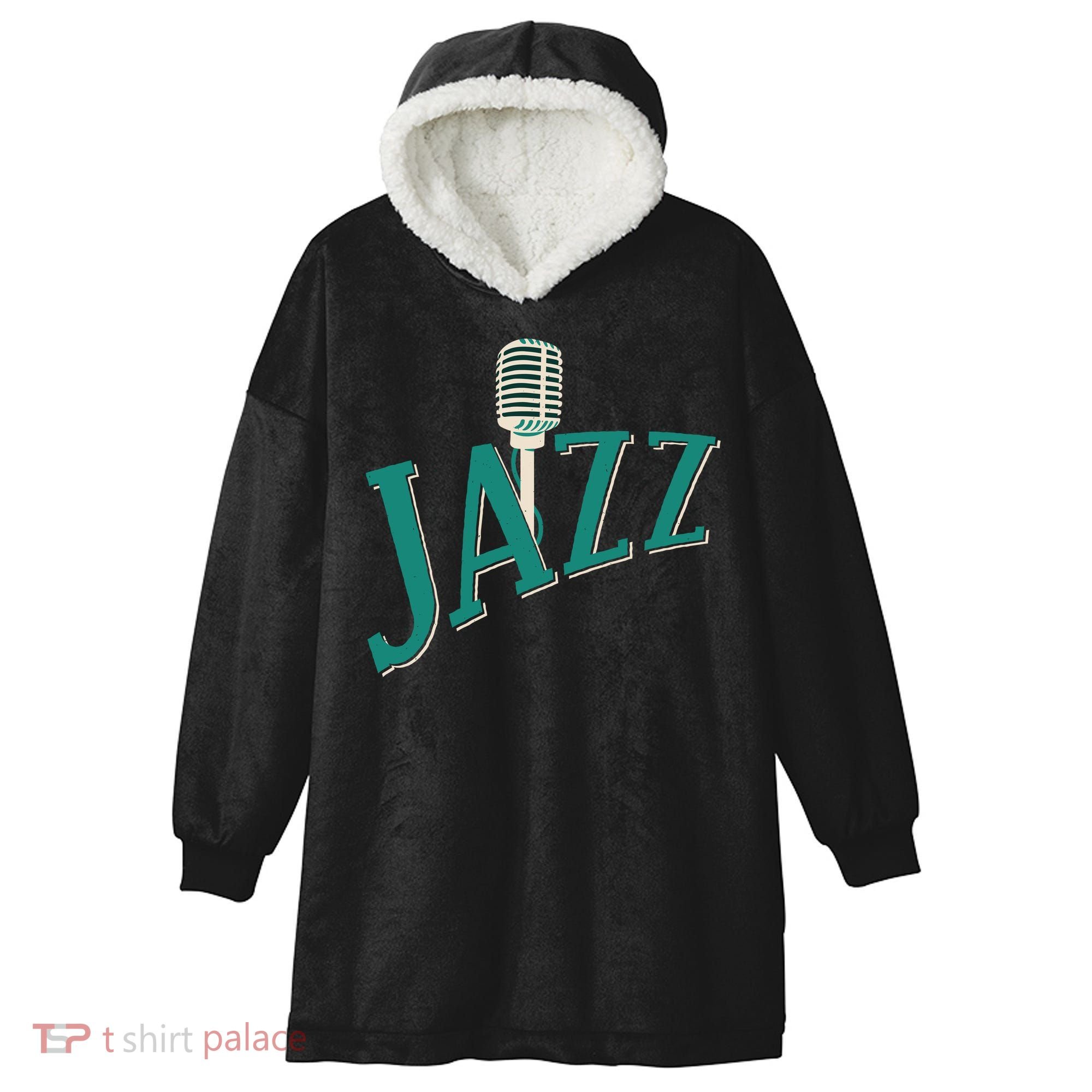 Jazz Microphone Hooded Wearable Blanket