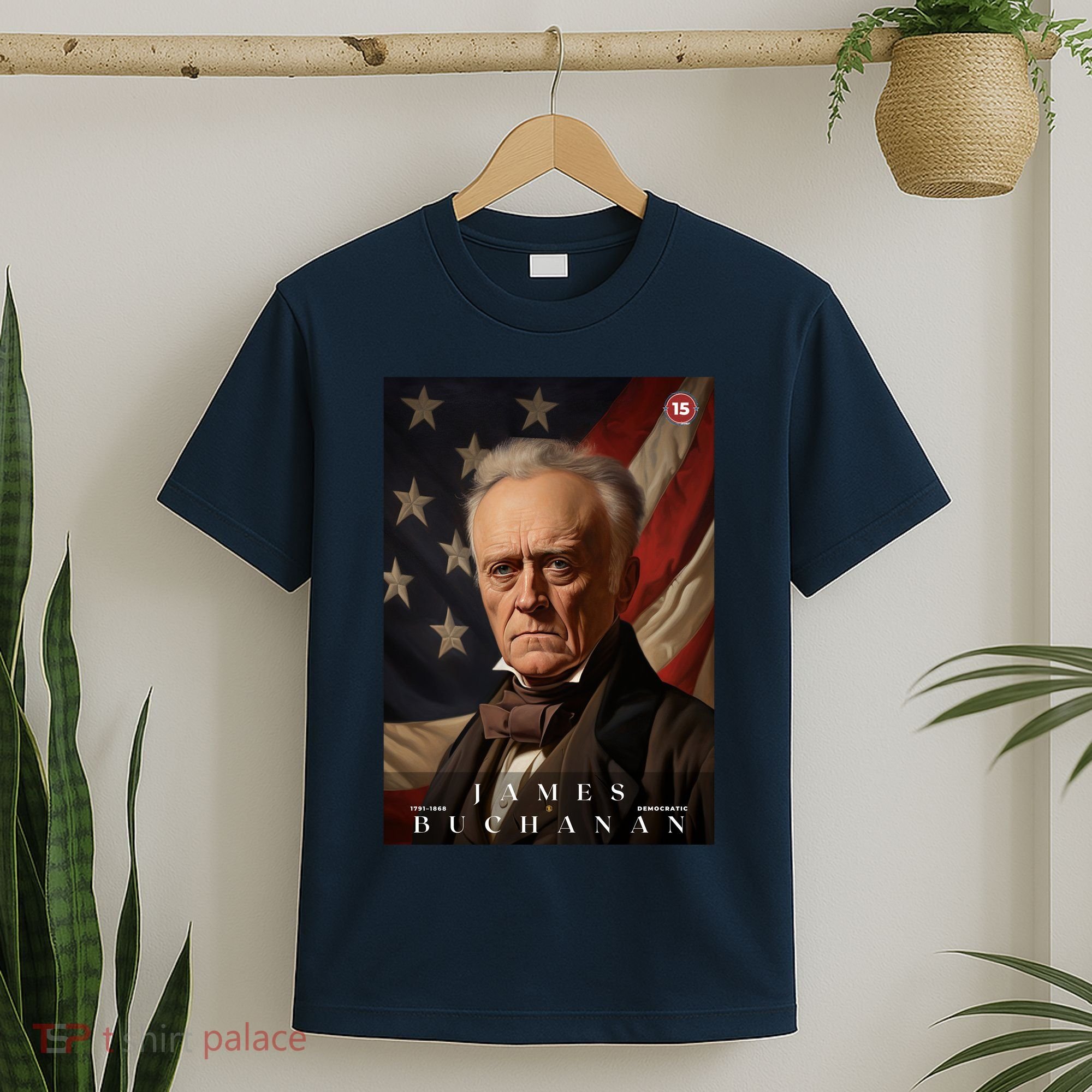 James Buchanan 15th President Of The United States Portrait T-Shirt