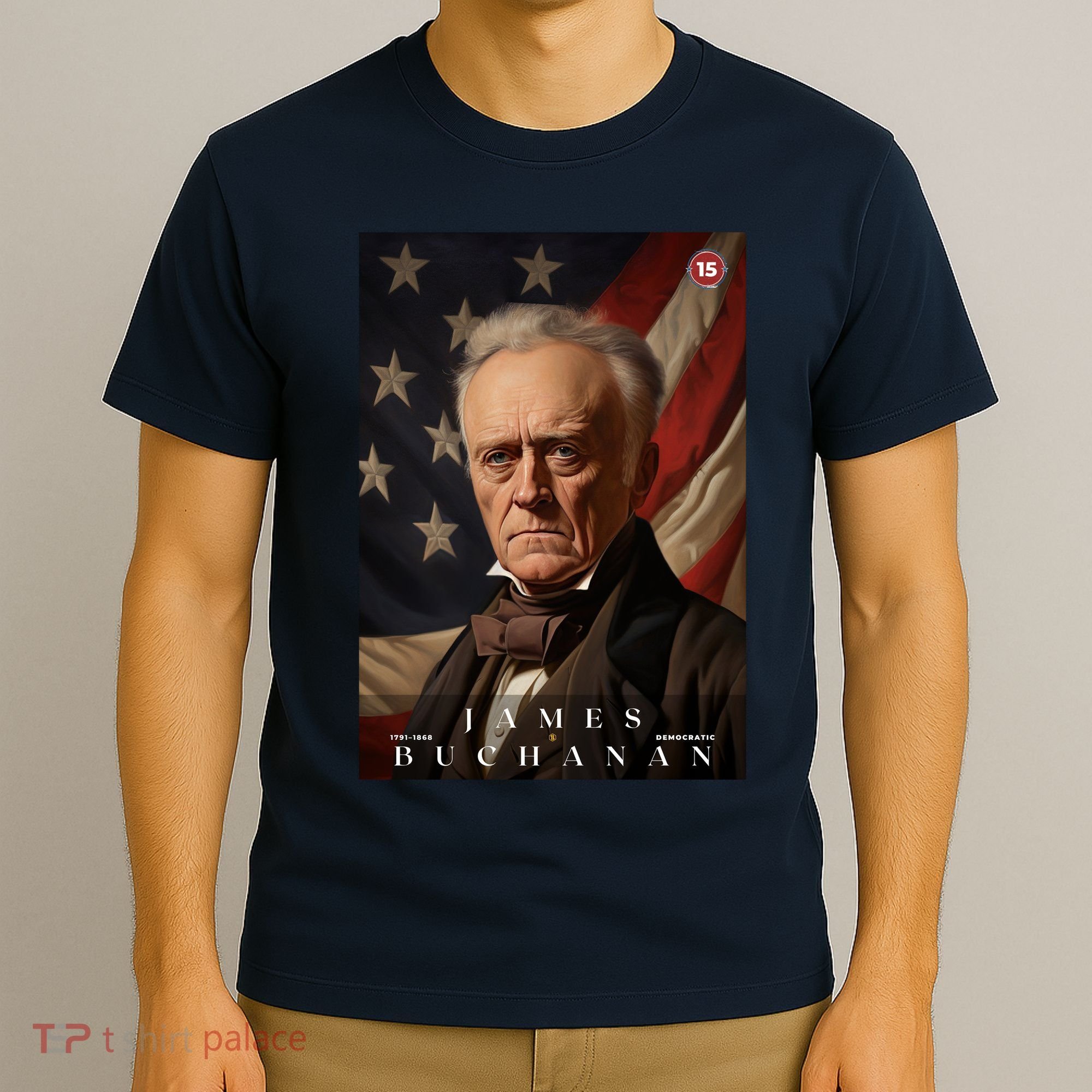 James Buchanan 15th President Of The United States Portrait T-Shirt