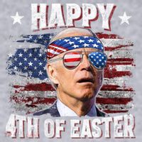 Joe Biden 4th Of July Happy 4th Of Easter American US Flag Women's Racerback Cropped Tank thumb 2
