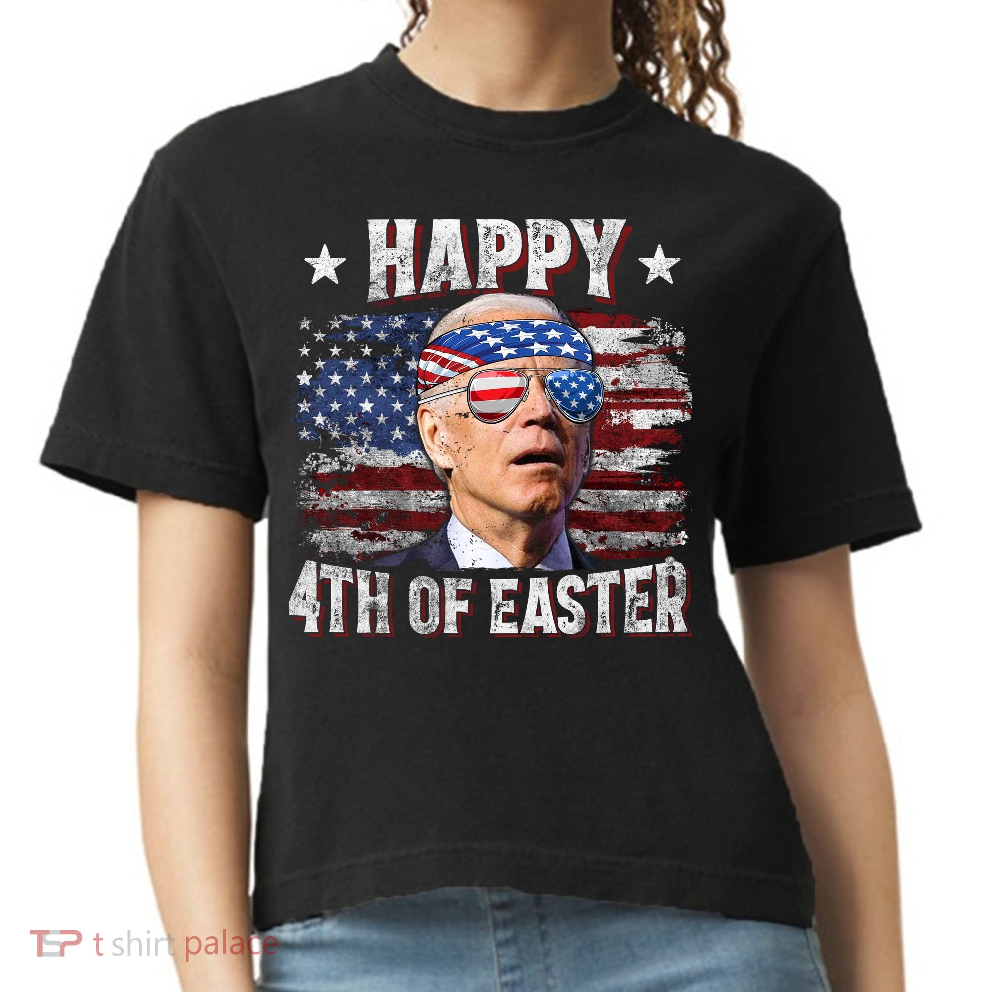 Joe Biden 4th Of July Happy 4th Of Easter American US Flag Comfort Colors Boxy T-Shirt