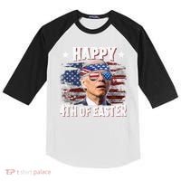 Joe Biden 4th Of July Happy 4th Of Easter American US Flag Kids Colorblock Raglan Jersey thumb 0