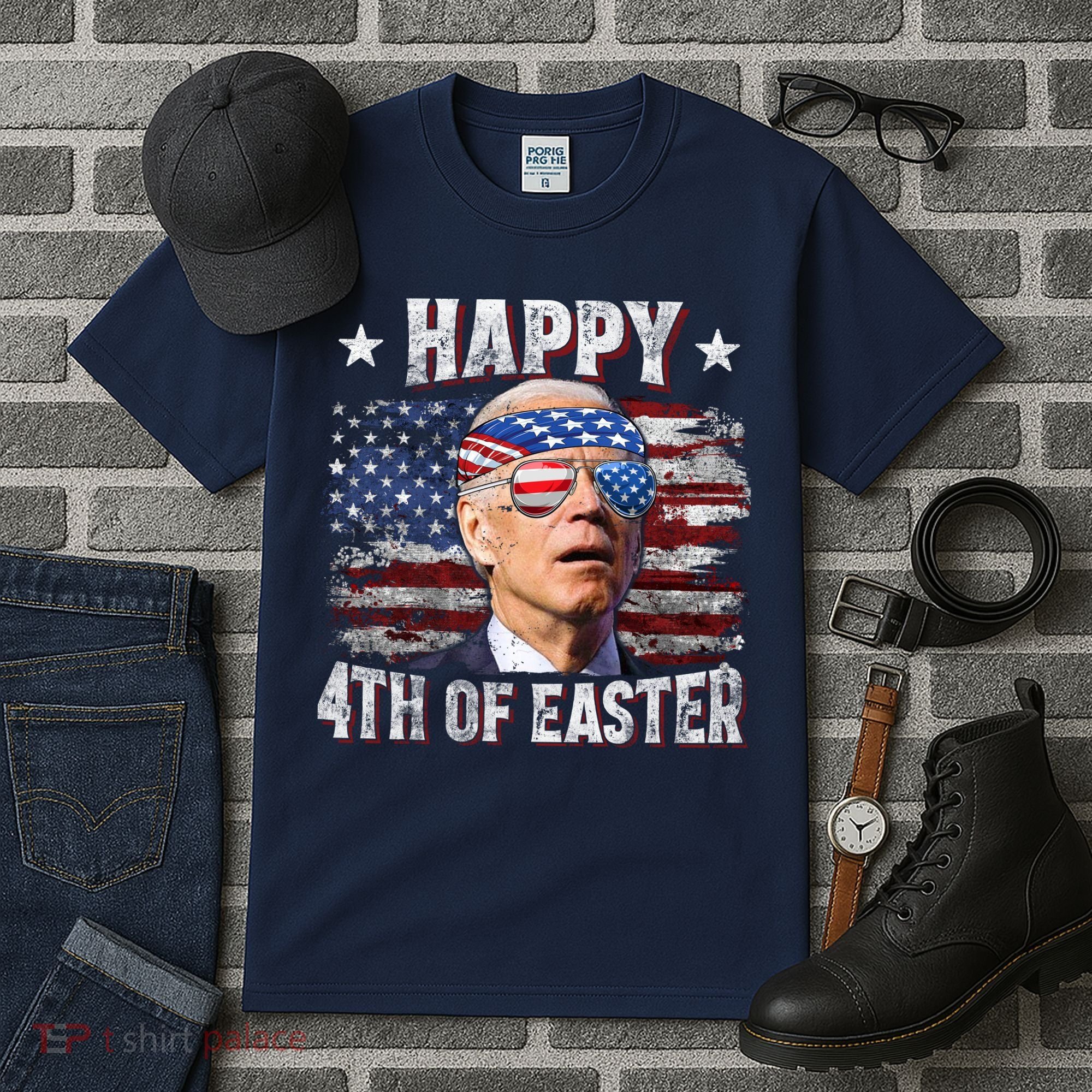 Joe Biden 4th Of July Happy 4th Of Easter American US Flag Tall T-Shirt