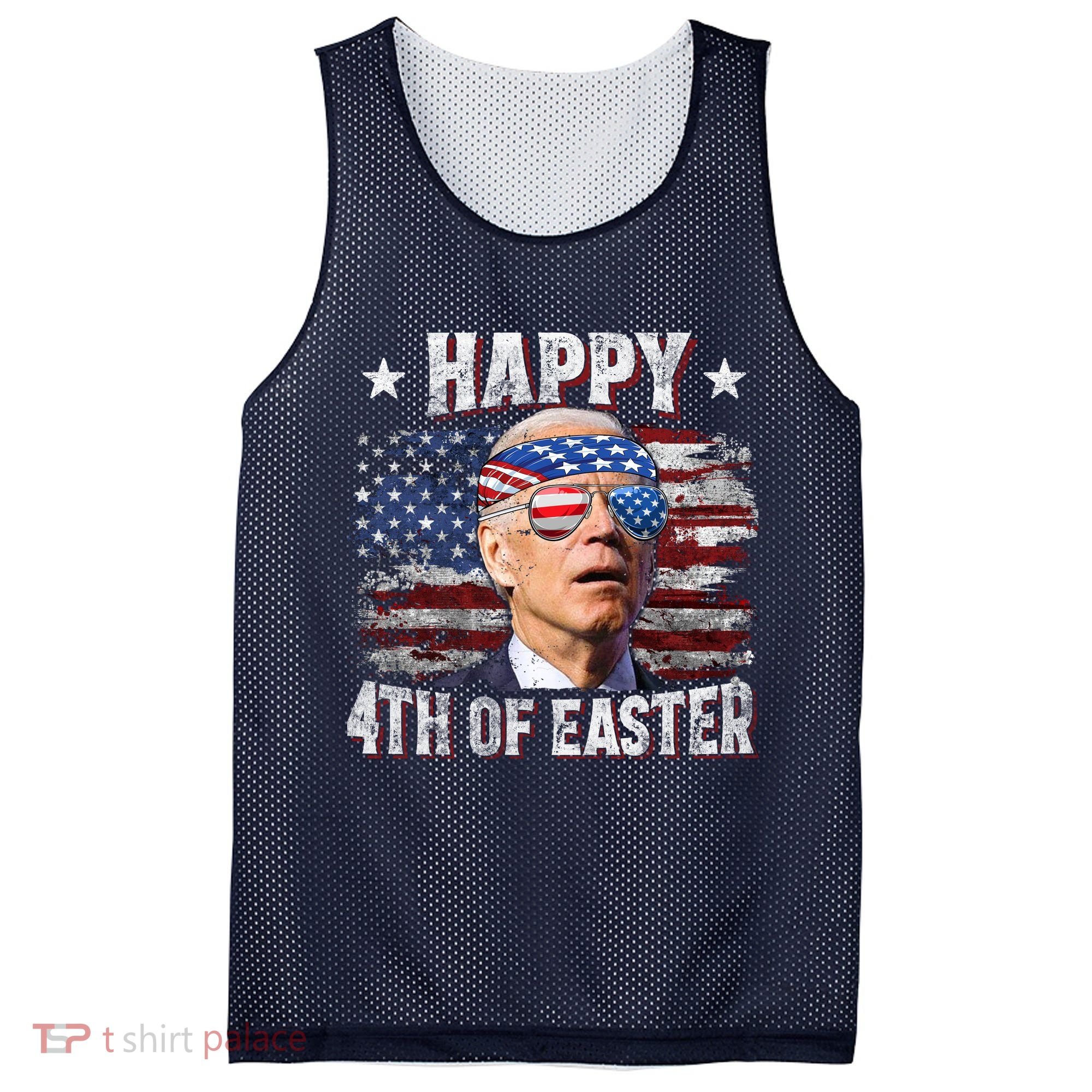 Joe Biden 4th Of July Happy 4th Of Easter American US Flag Mesh Reversible Basketball Jersey Tank