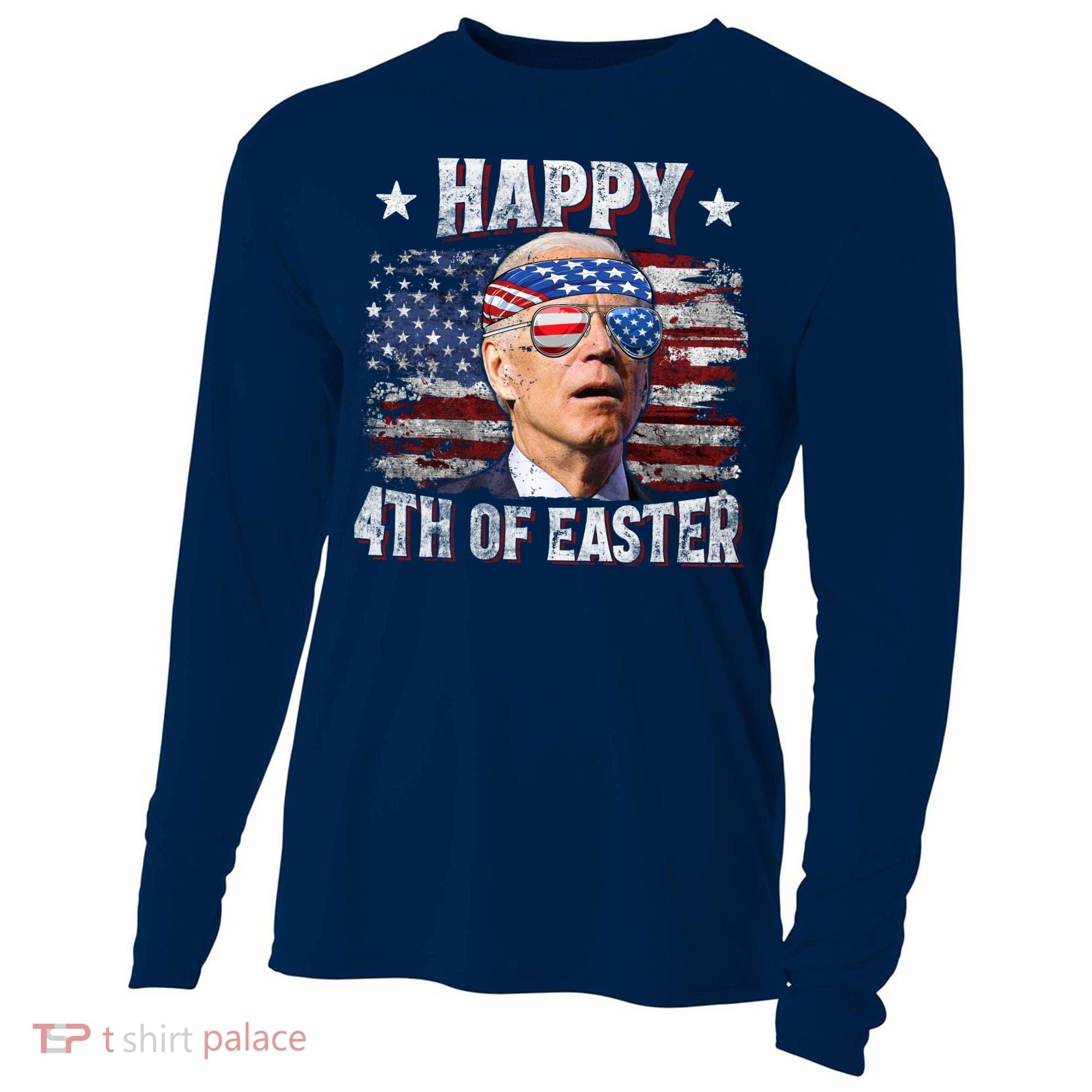 Joe Biden 4th Of July Happy 4th Of Easter American US Flag Cooling Performance Long Sleeve Crew