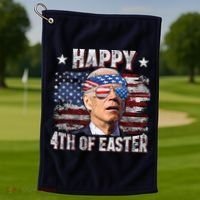 Joe Biden 4th Of July Happy 4th Of Easter American US Flag Golf Towel thumb 1