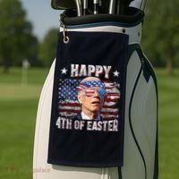 Joe Biden 4th Of July Happy 4th Of Easter American US Flag Golf Towel thumb 2