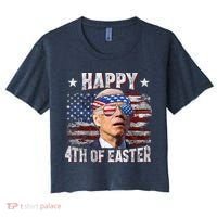 Joe Biden 4th Of July Happy 4th Of Easter American US Flag Women's Crop Top Tee thumb 0