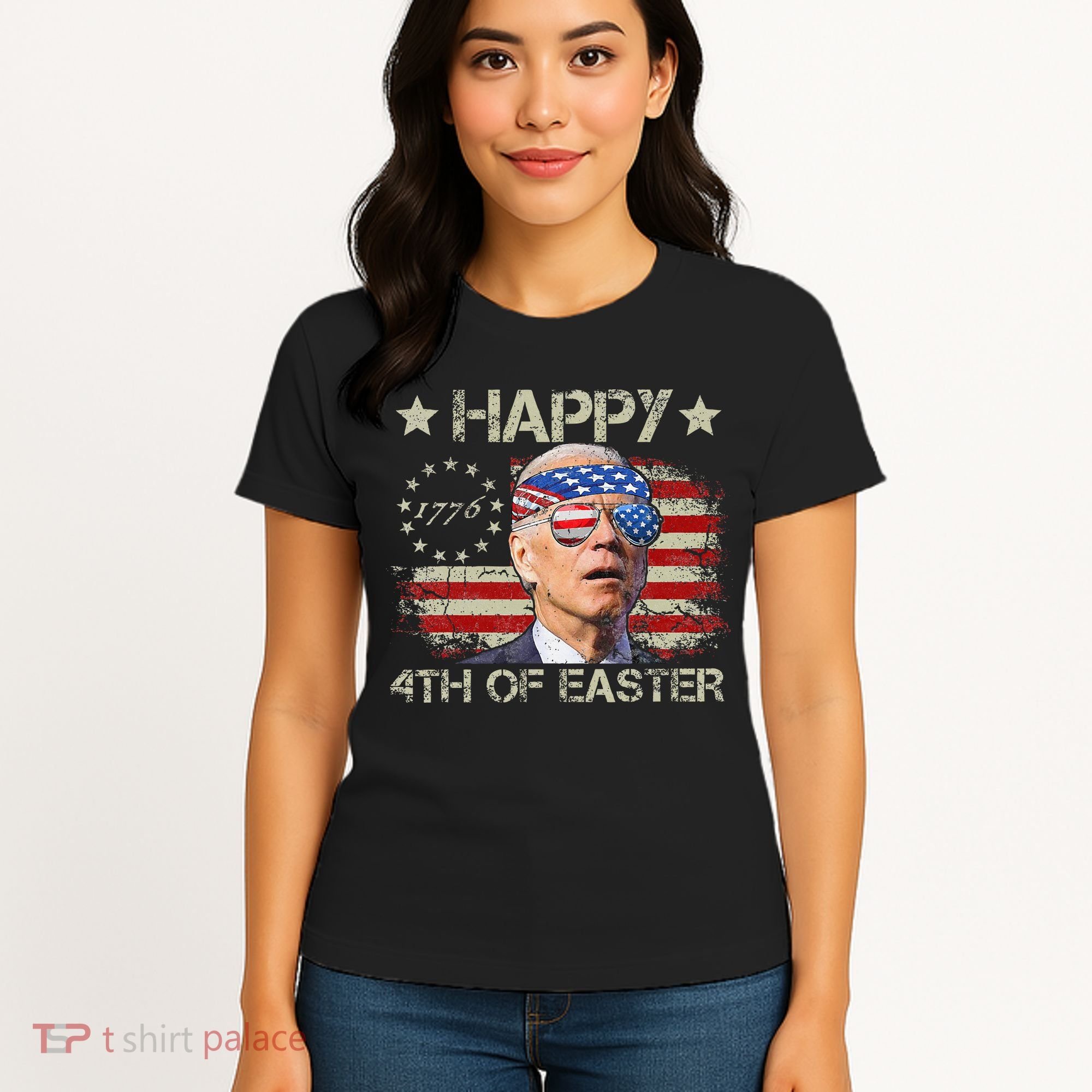 Joe Biden 4th Of July Happy 4th Of Easter Us Flag Women's T-Shirt