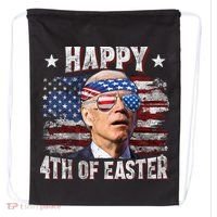 Joe Biden 4th Of July Shirts Happy 4th Of Easter American US Flag Drawstring Bag thumb 0